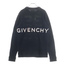 GIVENCHY 22SS Front Logo 4g Long Sleeve Knit Cotton Sweater Black Used 918558d36