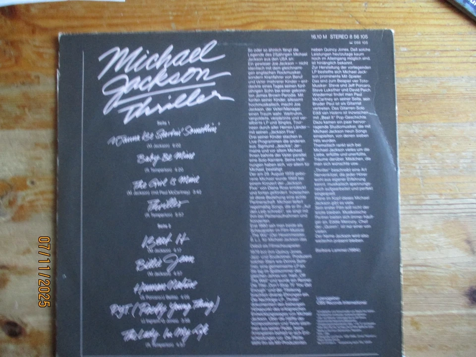 Michael Jackson Thriller LP, Foto 2 von 2