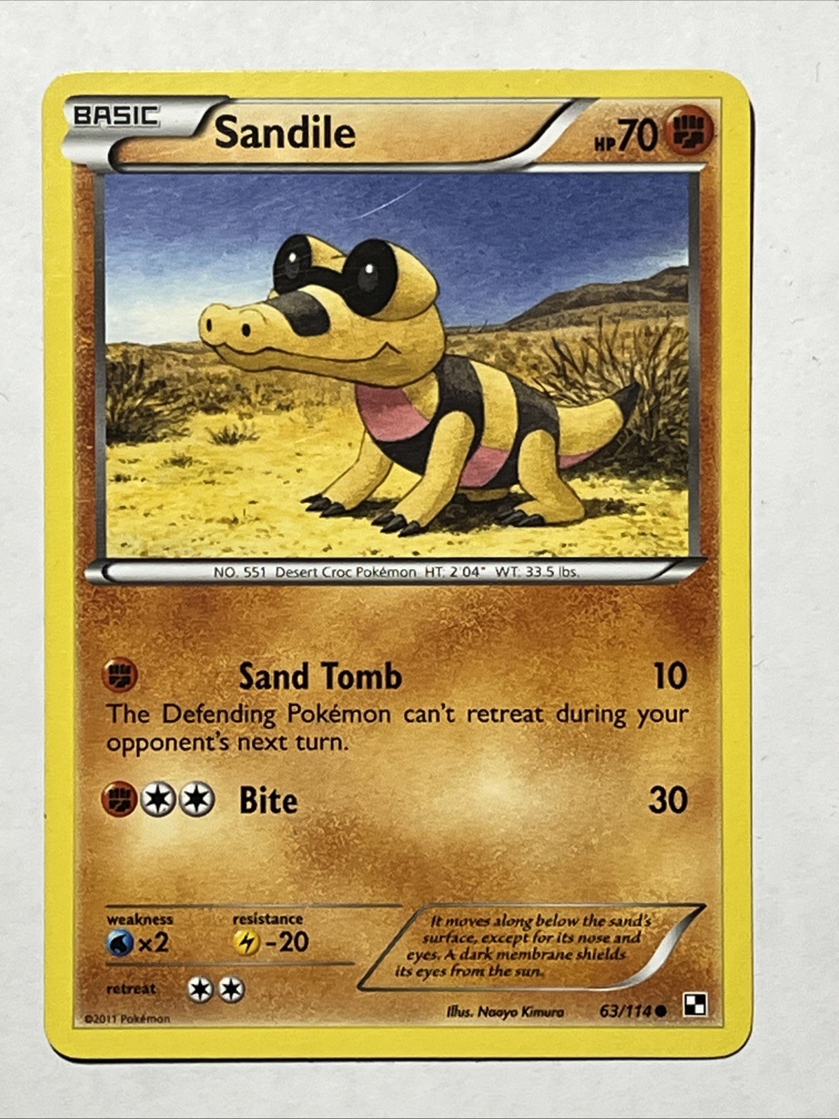 Sandile 63/114 Pokemon Black and White Free Shipping