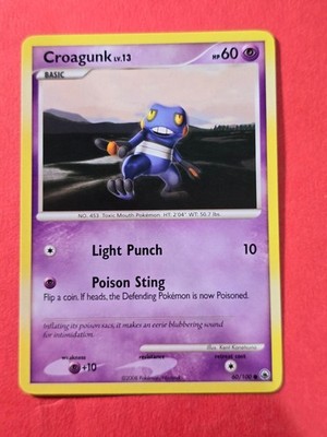 2008 Pokemon Diamond and Pearl Majestic Dawn #60 Croagunk, C, NF/H, cd2