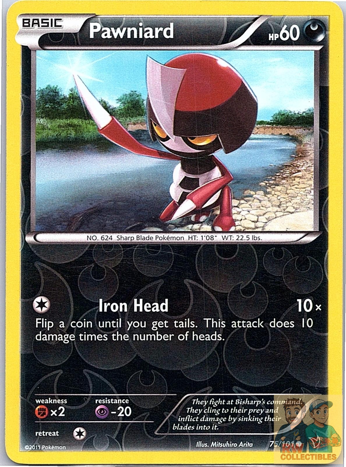 Pawniard 75/101 Common Noble Victories Pokemon Reverse Holo Near Mint
