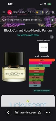 Rare HTF!  **HERETIC PERFUME**  BLACK CURRANT ROSE 15 ml (2021)