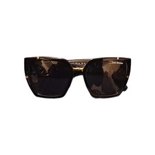 True Religion Black Square Cat Eye Sunglasses with Gold Logo
