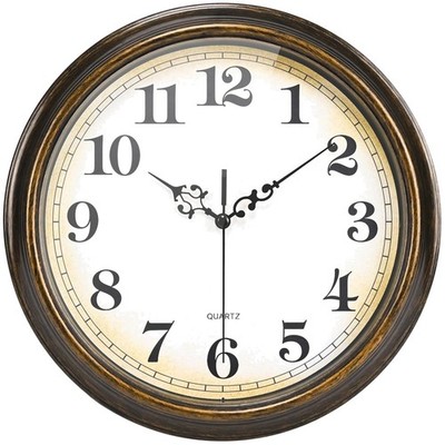 Bronze Vintage Wall Clock Silent Operation