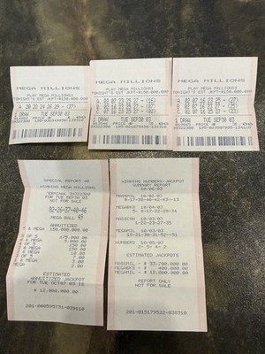  Vintage 2003 Mega Millions Lottery Ticket & Report Lot Massachusetts 