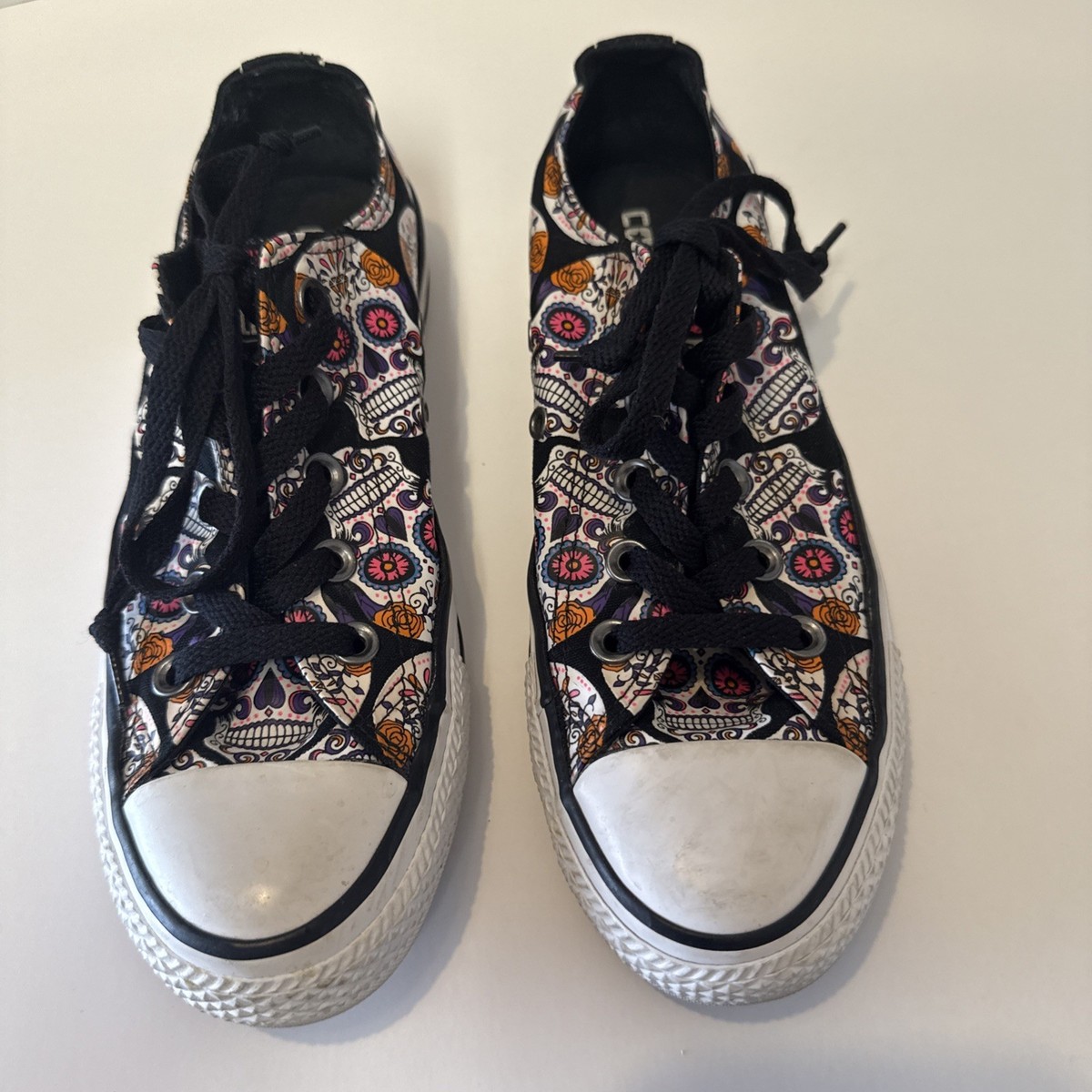 Converse Shoes Womens Mens All Star Sugar Skull Black Day Of The Dead
