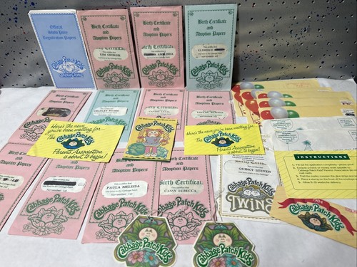Cabbage Patch Kids Birth Certificate, Adoption Papers & Birthday Cards, Etc Lot