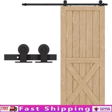 72in Sliding Barn Door Hardware Kit Heavy Duty Track Roller Hanger Easy Install