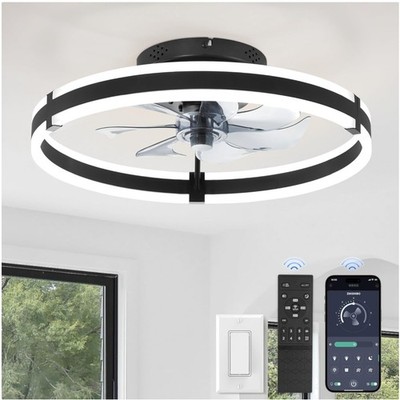 Modern Black Ceiling Fan with Remote Control