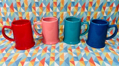 Fiesta 20 Ounce Pint Mug Stein SET OF 4 New Fiestaware Peony Lapis FREE SHIPPING