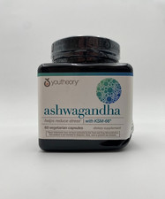 Youtheory Ashwagandha With KSM 66 & 60 Vegetarian Capsules Exp 05/2027