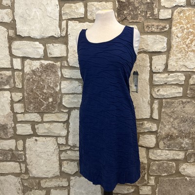Hornytoad Women's Navy Blue Samba Wave Tank Dress Textured Sz S NWT