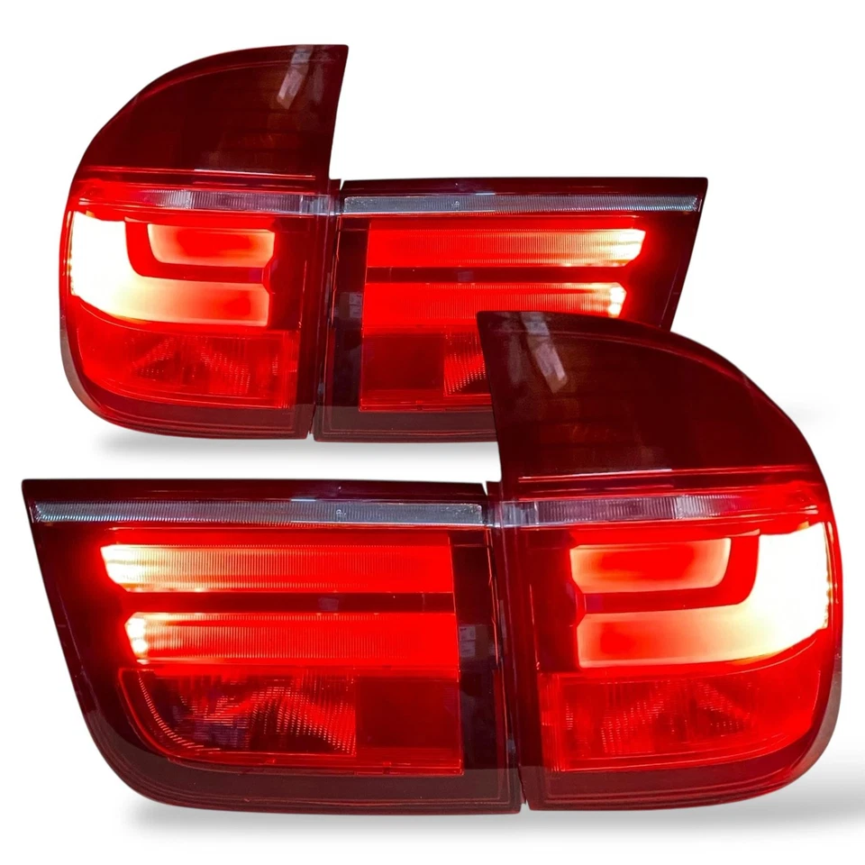 Back Rear Tail Lights Pair Set LED Clear Red Clear BMW X5 E70 2007-10