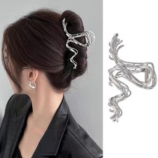 Irregular Wave Hair Claw Clips for Thin Thick Hairs, 1 Pack Metal Large Hair ...