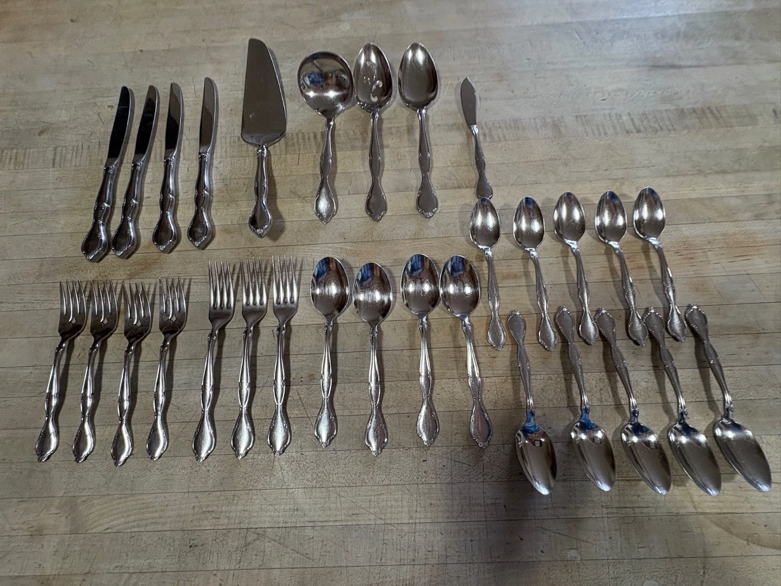 30 pcs LAKEWOOD Tradition Sears Roebuck USA Stainless plus Serving pcs
