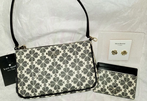 Bracciale convertibile Kate Spade e astuccio porta carte con orecchini Alicia Bonnie. Nuovo con etichetta