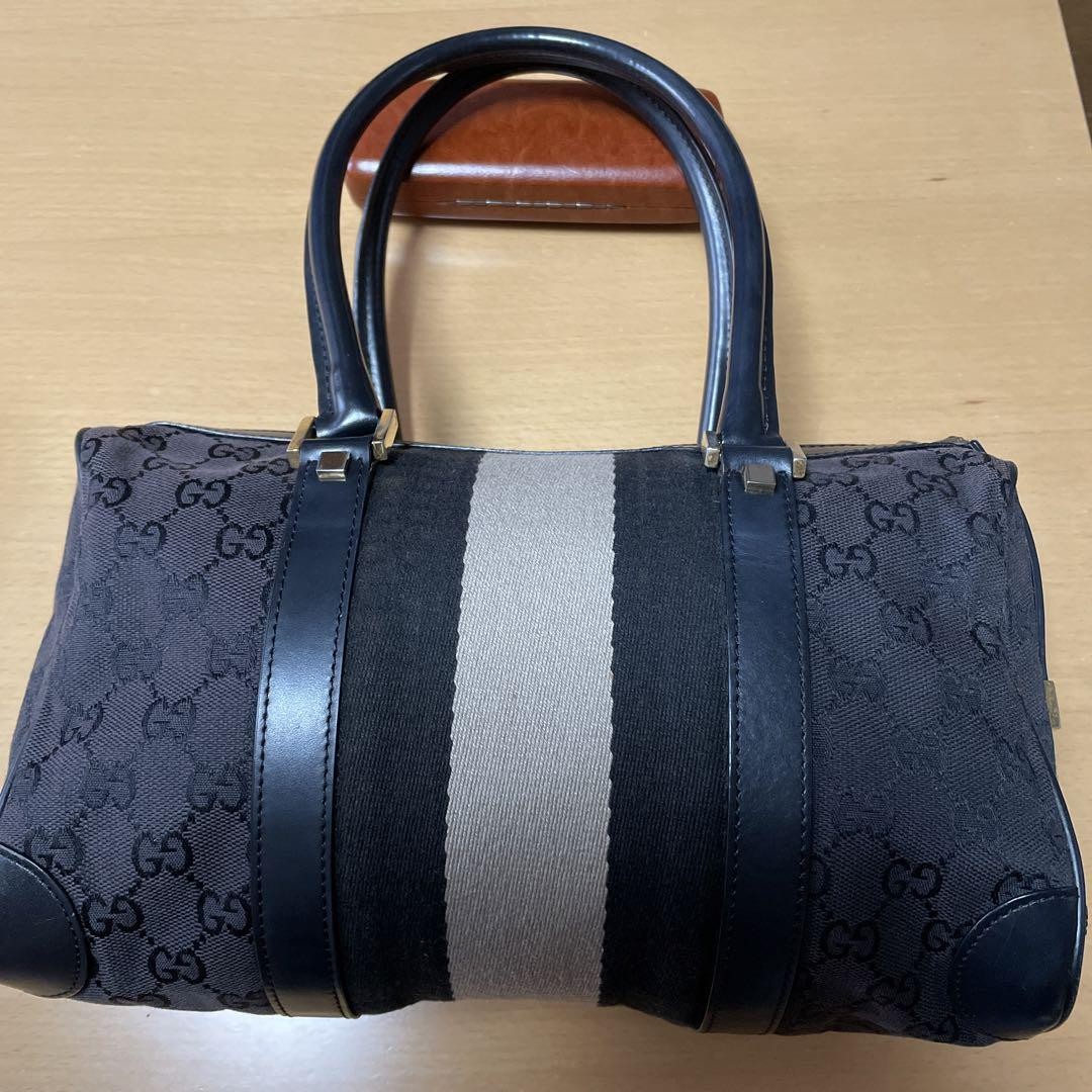 Vintage GUCCI Sherry Line Handbag in Classic Brown Leather