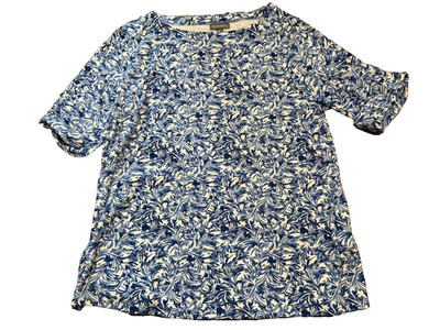 Macy's  Style & Co women plus size 1X short sleeve blue white NWT top
