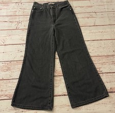 Levis Black Premium High Rise Loose Flare Denim Jeans Women's Size 28 Inseam 27”