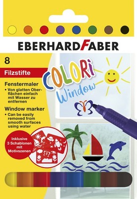 EBERHARD FABER Fenstermarker 8er Kartonetui mit Schablonen