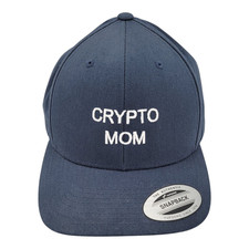 Yupoong The Classics Capital Crypto Mom Snapback Blue Hat Embroidered Logo Cap