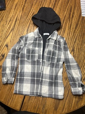 Primark Boys Hooded Lined Flannel Sz 8/9.    0026