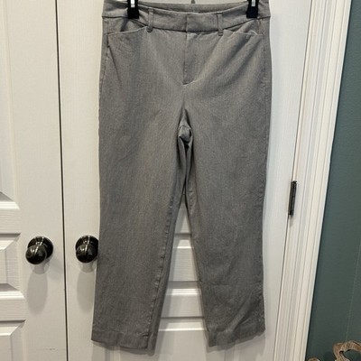 Old Navy Women s Light Gray High Rise  Pixie  Dress Pants Faux Back Pockets Sz 8