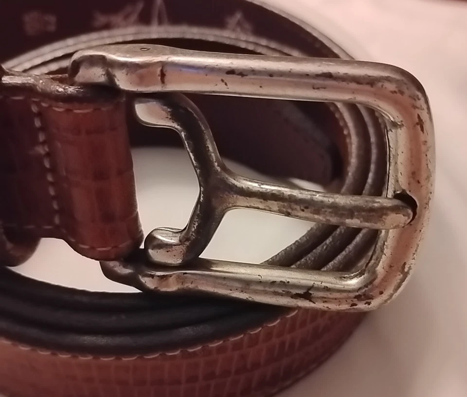 MARTIN DINGMAN Cinturón Hombre Marrón 105/42" American Alligator Brida Cuero EE. UU. Foto 2 de 4