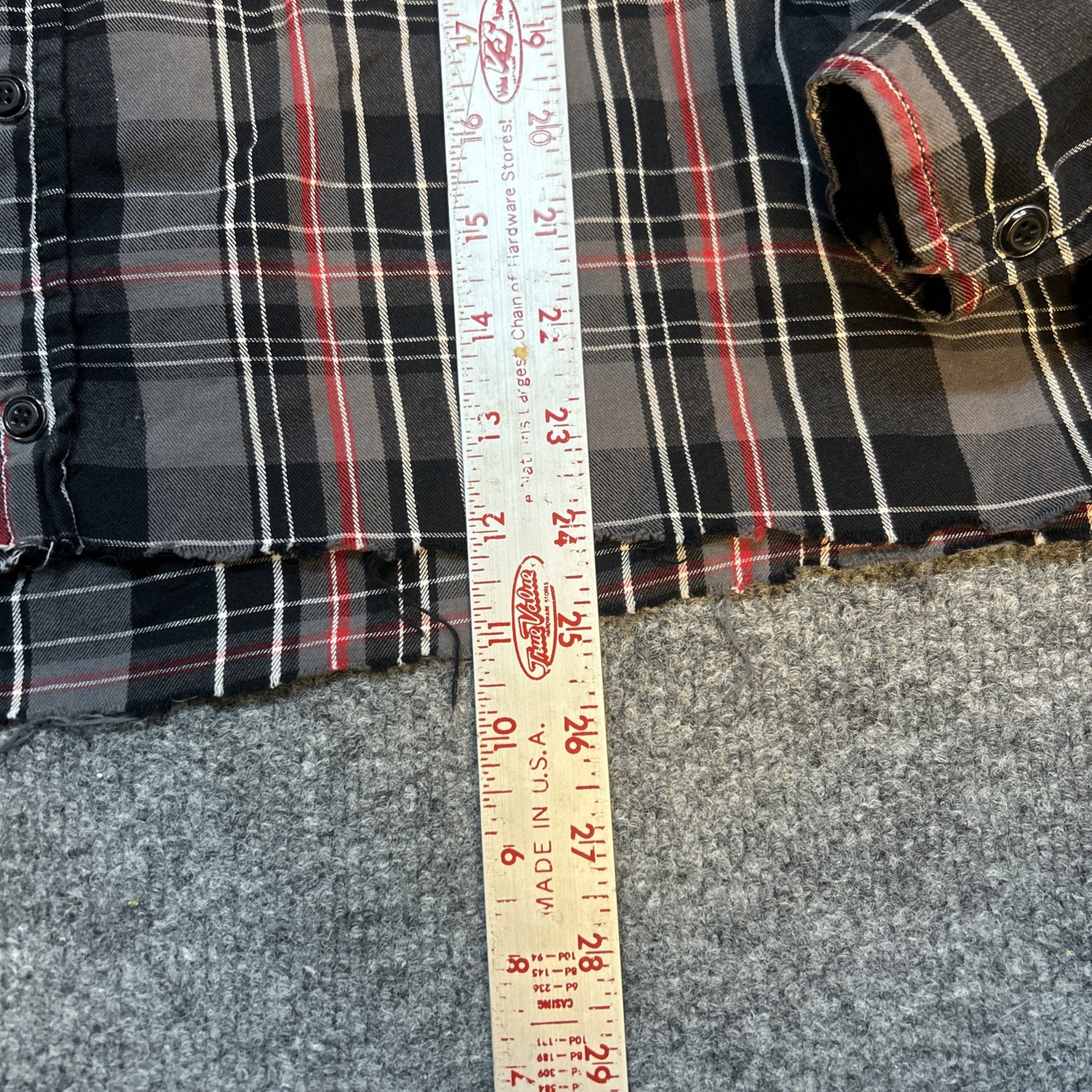 Rolling Paper Snap Button Flannel With Patches Me… - image 2