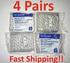 4 Pairs Hospital Socks NON Skid Slip Double Knit Gray Yoga Size XXL  NEW