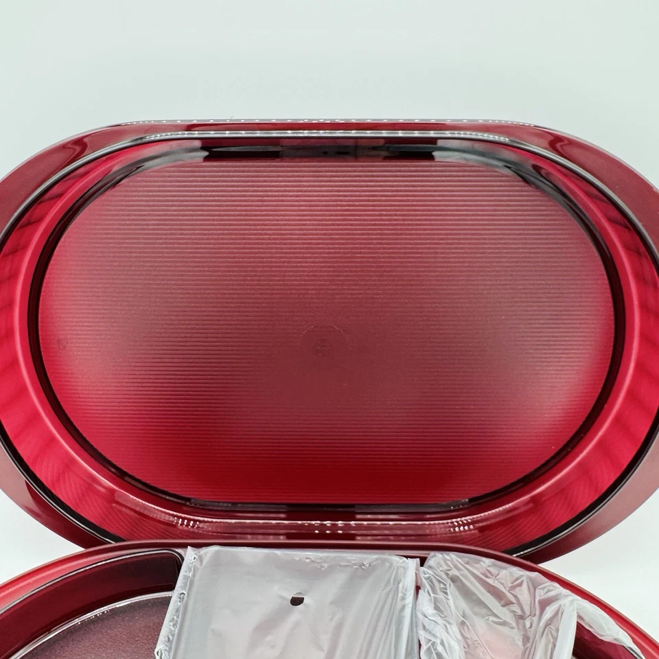 NOS Vintage Tupperware Preludio Hors D'oeuvre Tray w/ Dividers Cranberry 2015A-2 - Image 4 of 4