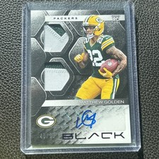 Matthew Golden 2025 Panini Black Dual Rookie Patch Auto /99 Packers RPA