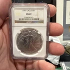 1991 American Silver Eagle Coin Graded by NGC at a MS69 grade (Spot on Obverse)