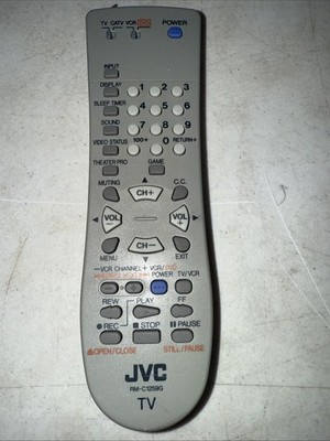 NICE! Tested Works JVC RM-C1259G TV/CATV/DVD/VCR Remote Control OEM Replacement