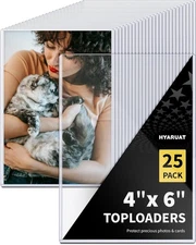 25 Pack 4X6 Toploader, Hard Plastic Sleeves for Photo & Trading Cards, Kpop Post