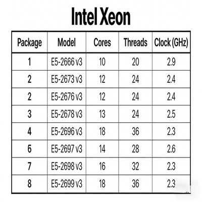 Intel Xeon E5 2666V3 2673 V3 2676 2678 V3 2696 V3 2697V3 2698B 2699 V3 batch