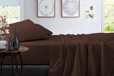 Luxury 1000-Thread Count Egyptian Cotton Queen Sheet Set, Dark Brown