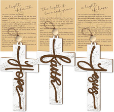 Christian Cross Ornament Faith Hope Jesus Christmas Hanging Religious Gift Decor