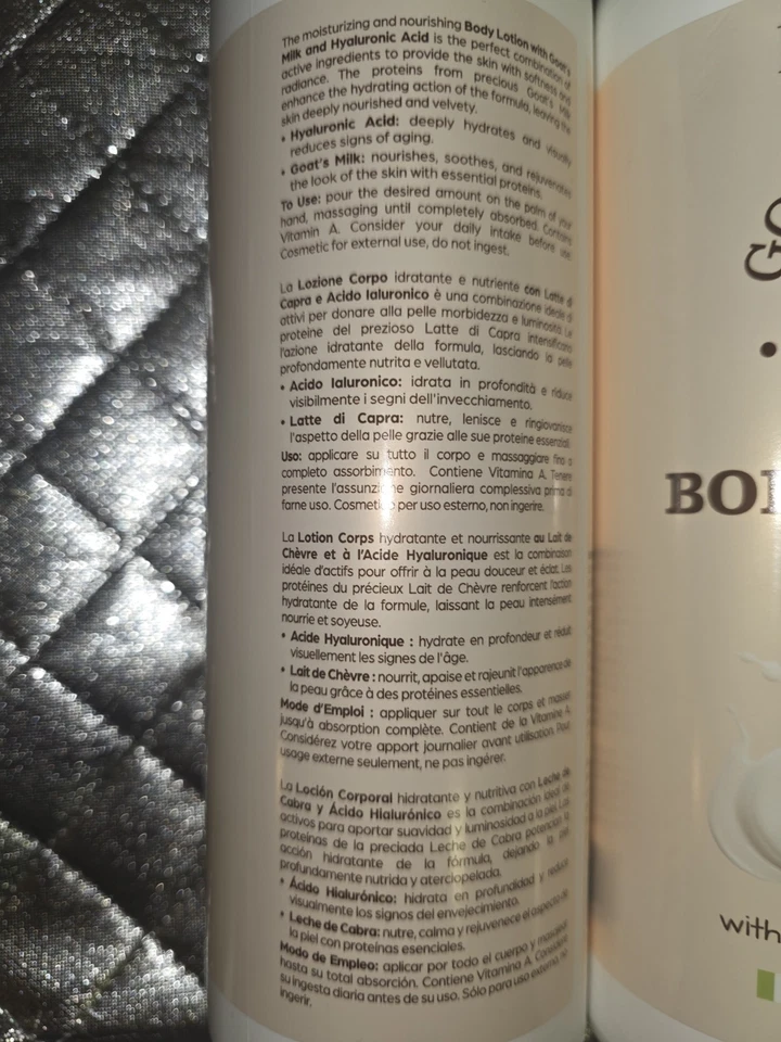 Delfanti Milano Goat's Milk Body Lotion Nourishing Moisturizing 33.8 fl oz Lot 2 - Image 2 of 4