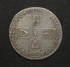 WILLIAM III. 1697 SHILLING. CHESTER MINT 