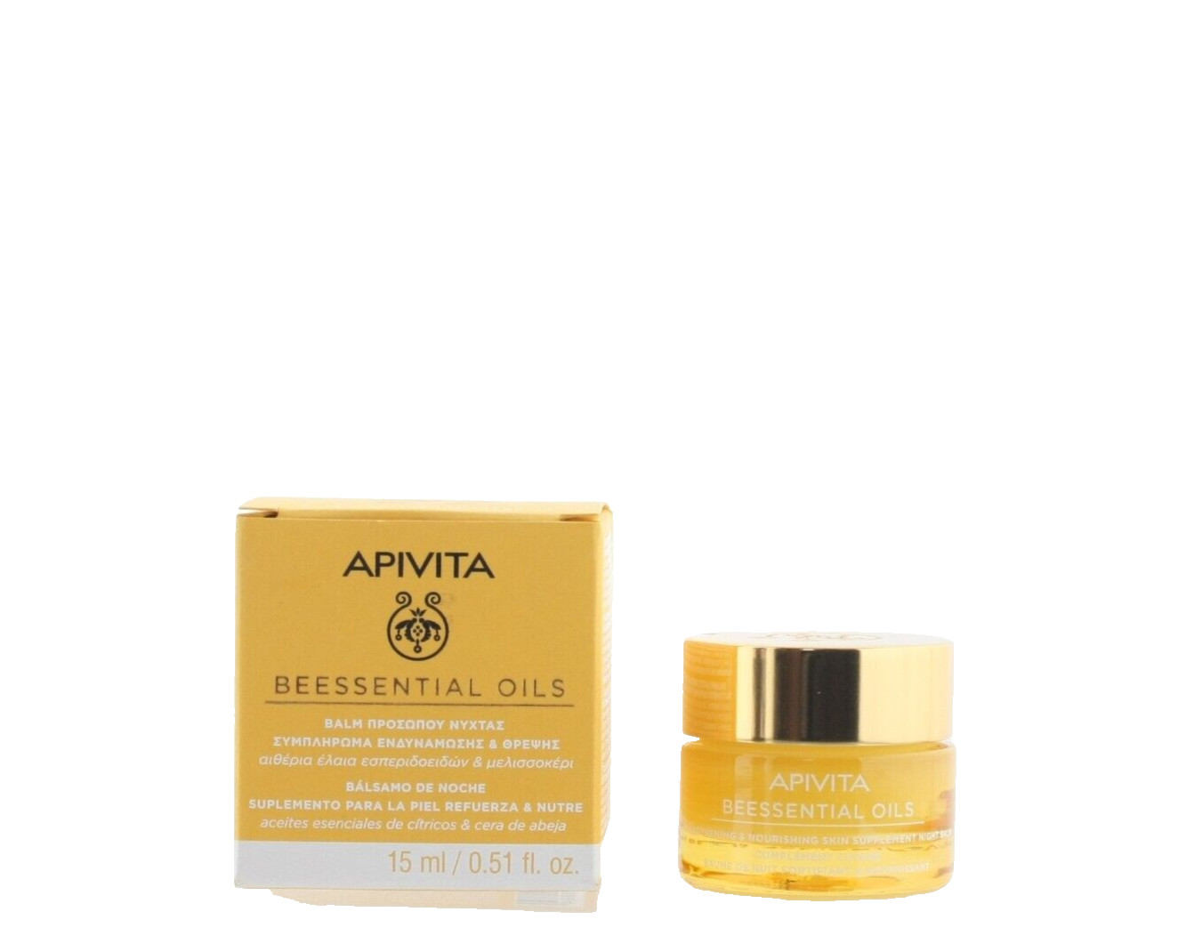 Apivita Beessential Oils Strengthening & Nourishing Night Balm Night Skin Balm With Nourishing And Moisturising Effect 15 Ml - Image 2