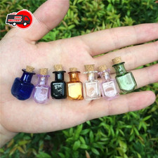 9PCS Small Bottles 1ml 13x18mm Clear Cork Vials Glass Bottles Wishing Bottle