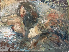 Boudoir Figure Portrait Cubism Disney Oil Painting 18x24 Canvas Original Signed