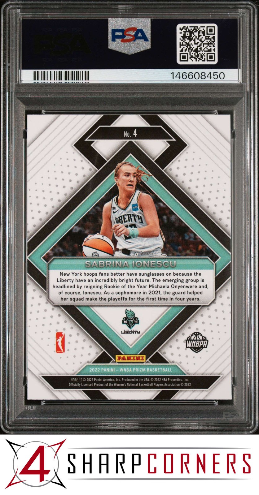 2022 PANINI PRIZM WNBA EMERGENT #4 SABRINA IONESCU POP 3 PSA 10 view 2