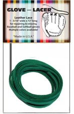 Baseball Glove Repair 3 Kit Solid GREEN Bay Packer's Leather Lace 3/16