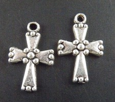 160pcs Tibetan Silver Cross Pendants Charms 21x14mm 1362