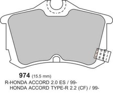 PBS ProTrack Bremsbeläge hinten für Honda Accord VI 2.2 Typ R 1999-2002 AKEBONO
