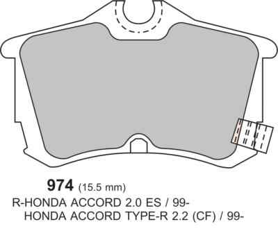 PBS ProTrack Bremsbeläge hinten für Honda Accord VI 2.2 Type R 1999-2002 AKEBONO