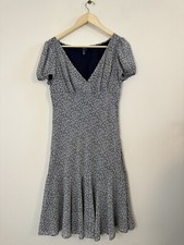 Chaps Women's Floral Dress Size 8 V Neck 90s Y2K Cottagecore Prairie Feminine