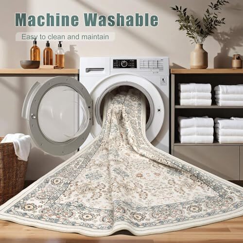 9x12 Area Rugs for Living Room: Vintage Boho Floral Print 9' x 12' Multi Color - Picture 2 of 6